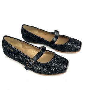 New GARVALIN Spain Girls Sparkly Formal Flat Black Mary Jane Shoes EUR 30 US 13